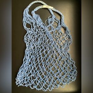 Old Cèline woven cotton net bag